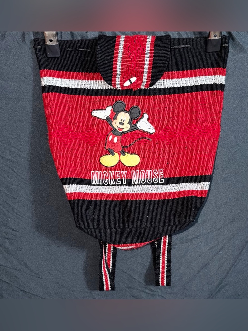 Disney Red & Black Mickey Mouse Knit Backpack